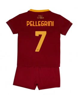 AS Roma Lorenzo Pellegrini #7 Heimtrikotsatz für Kinder 2022-23 Kurzarm (+ Kurze Hosen)